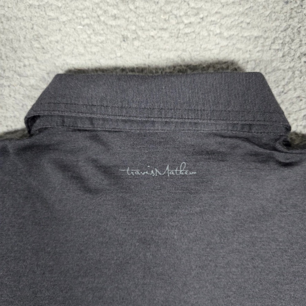 Travis Mathew Shirt Mens Large Black The Flash Knit Golf Polo Casual Preppy Logo - Picture 12 of 13